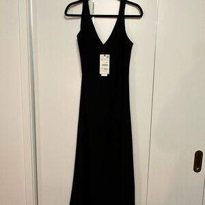 NWT - Zara Black V-Neck Midi Dress - XL